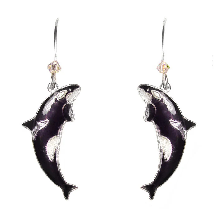 Cloisonne Orca Earrings