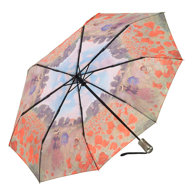 Monet Field of Poppies Folding Art Umbrella - Image 3
