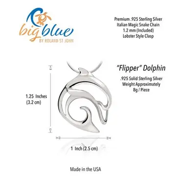 Sculpted Silver Dolphin Necklace - Image 7